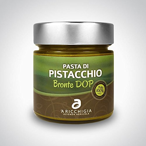 A RICCHIGIA-PASTA DE BRONTE PISTACHO D.O.P. BIO - Tarro gr. 150 - Producto Artesanal Italiano