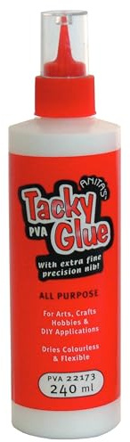 Anita's Tacky Poly Vinyl, PVA Craft Glue, 120ml, Ideal For Paper Crafting, All-Purpose Adhesive With Strong Tack, For Wood, Paper, Card, Leather, Foam, Fabric, Dries Clear