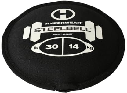 HYPERWEAR Unisex-Erwachsene SteelBell Kettlebell, Schwarz mit silberfarbenem Rand, 30.0 Pounds