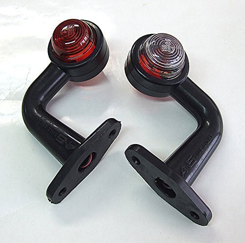 flexzon 2x Rubber Side Angle Elbow Marker Lights Lamp Trailer Lorry 130mm E-Mark A206