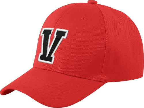 morefaz Ny basebollkeps röd keps pojke flicka barnhatt unisex A-Z alfabet (V)
