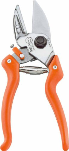 Original LÖWE 6 Profi Amboss Gartenschere 6.104 mit stufenloser Griffweitenverstellung - Schere mit leicht auswechselbarer Stahlklinge optimal für Schneidearbeiten am Apfelbaum Pflaumenbaum, Metall