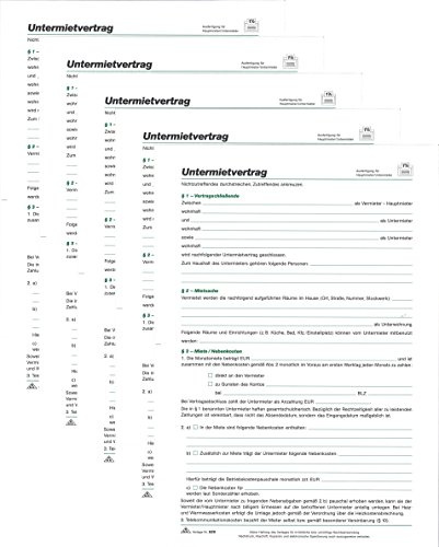Mietvertrag RNK geprüft (5 Stück, Untermiete)