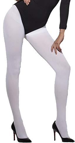 Smiffy's 2 Smiffys Opaque, Blanc D guisement Femme Collant Opaque, Blanc, Taille unique EU