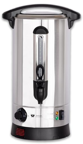 Beeketal 'BGWK10' Gastro Glühweinkocher 10 Liter Volumen mit Füllstandskala, Anit-Tropf Zapfhahn und stufenlos regelbarem Thermostat (30-110 °C), Profi Edelstahl Wasserkocher mit 1500 Watt Leistung