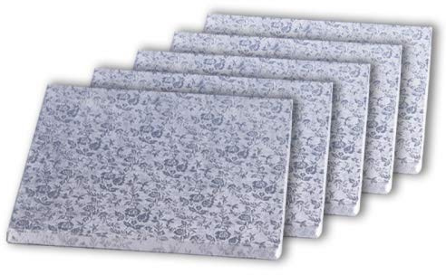COXIMUS Tortenplatte quadrat 22,5x22,5 cm | 5 Stück | Cake Board quadratisch | auch für dicke und mehrstöckige Torten | hochwertige Alukaschierung | 10mm dick