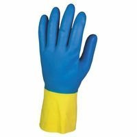 Kimberly Clark 38743 Jackson Safety G80 - Guantes de neopreno resistentes a los productos químicos, 30 cm, color amarillo y azul (Paquete de 60)
