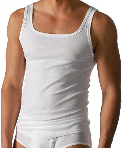Mey Herren Unterhemd - Noblesse 2800 - Weiß - Größe 7 - Shirt aus reiner Baumwolle - Tank Top ohne Seitennähte - Feinripp - Maschinenwäsche bis 95 Grad