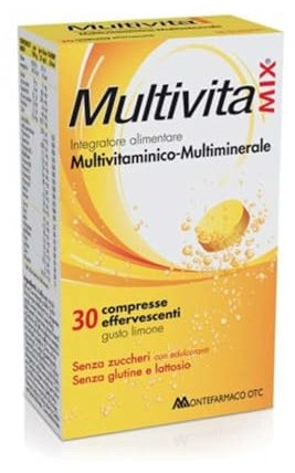 Integratore Alimentare Multivitaminico Senza Zucchero Multivitamix Effervescente 30 Compresse