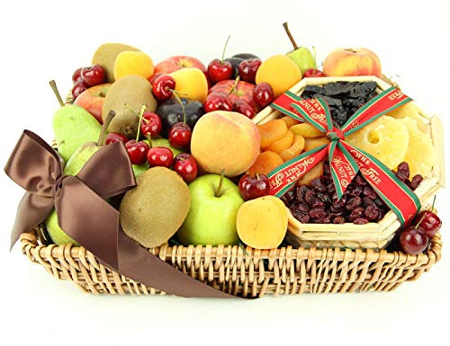 Tropical Mix Fruit Basket - Fruit Gift Baskets and Gift Hampers with Next Day UK delivery with Personal Message attached
