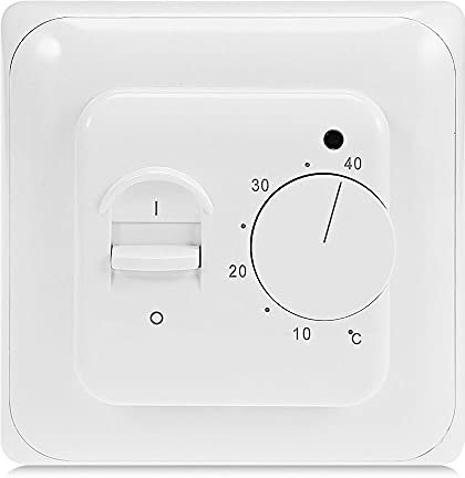 KETOTEK Termostato Riscaldamento a Pavimento con Sonda AC 220V 16A Termostato Ambiente da Parete Riscaldamento Elettrico Manuale Regolatore di Temperatura Meccanico