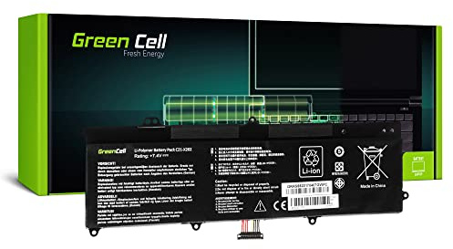 Green Cell® C21-X202 Laptop Akku für ASUS X201E F201E VivoBook F202E Q200E S200E X202E (Li-Polymer Zellen 4500mAh 7.4V Schwarz)