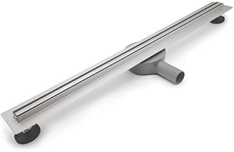 Elbe Canaletta Scarico per Doccia 70cm, Canalina Doccia, in Acciaio Inox Piletta Drenaggio, sifone con antiodore, dimensioni 60 – 80 cm, scarico per bagno, doccia molto piatto, set completo RN-K070IS