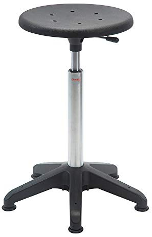 Arbeitshocker Stehhilfe, 54-80 cm Sitzhöhe, Fußkreuz, schwarz