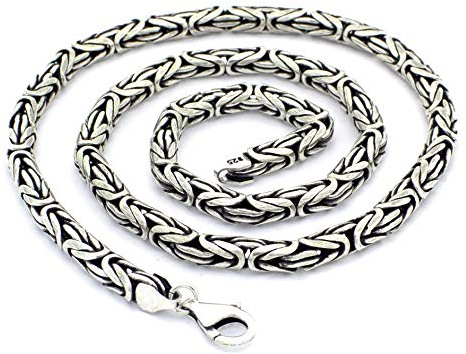 mysilverworld Massive 925 Sterling Silber Herren Königskette Königskette Rundkette Halskette, Metall, nicht bekannt