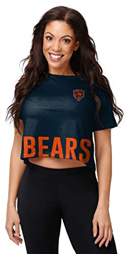 FOCO Damskjorta med crop top modeskjorta, Wordmark längst ner, stor