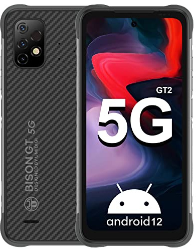 UMIDIGI Rugged Smartphone 5G, BISON GT2 5G Rugged Cell Phone 8G+128GB/512GB, 6150mAh, Android 12 Mobile Phone, 64MP Camera, Waterproof Phone,6.5 HD+Display, NFC/OTG/GPS-Black