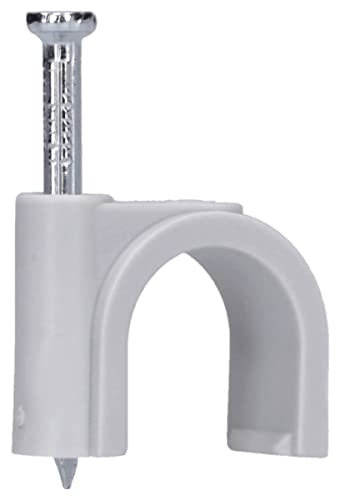 50 Stück Voxura Nagelschelle Kabelschelle Rundschelle 16 mm mit Nagel Ø 2,5x40 mm grau