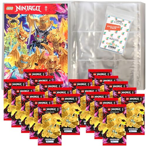 Bundle mit Blue Ocean LEGO Ninjago Serie 8 Trading Cards - 1 Leere Sammelmappe + 20 Booster + Exklusive Collect-it Hüllen