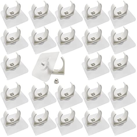 HLIWS 24 Piezas 32mm Abrazadera de Manguera,Abrazaderas Ajustable,Abrazaderas en U de PVC,para fijar tuberías de gas, agua,etc
