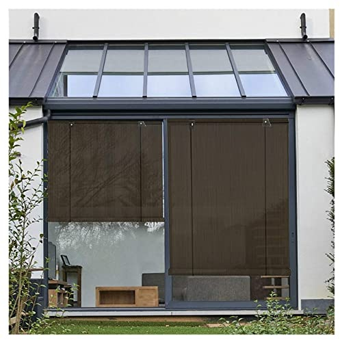 PHLEPS Shade Sail Awning Sail,Sun Shade Sail, Outdoor Roll Tones Blinds For Porch Patio Patio Privacy Protection Screen. (Color : Brown, Size : 1.03x
