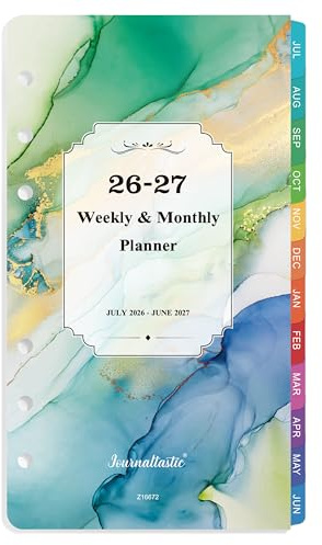 2026-2027 Planner Refills - Planner Refills, July 2026 - June 2027, A6 Planner Inserts, Weekly and Monthly Planner 2026-2027, 3.75 x 6.75, A6 Planners Refill, 6-Hole Punched