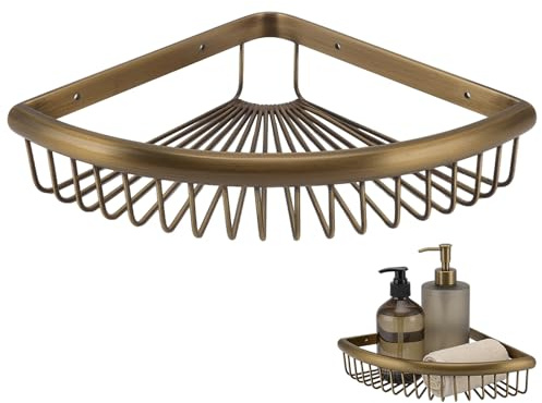 Cyrank Organizer Per Mensola Per Doccia Ad Angolo Per Bagno, Mensola Per Doccia Mensola Ad Angolo Per Doccia Ad Angolo Vintage Mensola Per Scaffale in Ottone Per Organizer Per Bagno