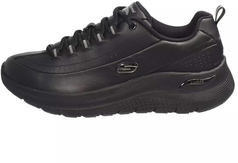 Skechers Arch Fit 2.0 Star Bound - Tenis para Mujer, Piel Negra con Ribete plomizo, 38 EU