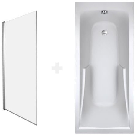 Jacob Delafon Baignoire Corvette + mitigeur monotrou + Pare Bain