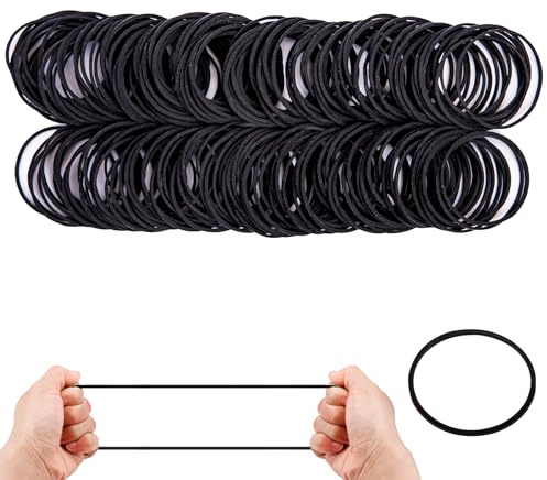 Rubber Bands 38mmRubber Elastic Bands 400Pcs Black Thick Natural Rubber Bands Heavy Duty Strong Elastic Bands for Tie Dye, Hair Home, Pens, Crab,Catapults, Bills, Bank Paper, Office Supplies
