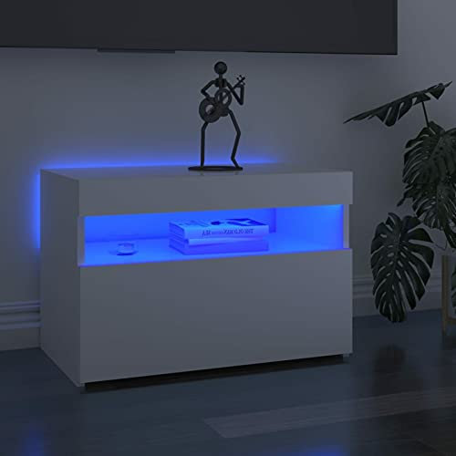 BaraSh TV-Schränke mit LED-Leuchten Fernsehschrank TV Cabinet Sideboard TV TV Fernsehtisch 2 STK. Hochglanz-Weiß 60x35x40 cm