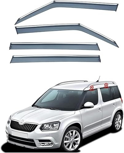 GuGuoZZ Windabweiser Regenabweiser für Skoda Yeti 2009-2017 Luftabweiser Seitenscheiben Regenschutz Regenabweise Rumplex Windabweiser