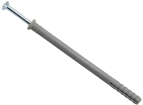 MasonMate MAMHF8120 Nylon Hammer-in Fixing 8 120mm Box of 50, Grey