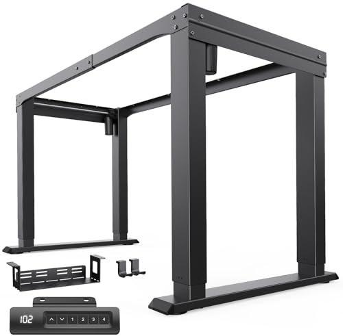 HUANUO 4 Beine Höhenverstellbarer Schreibtisch Gestell,Dual Motor Höhenverstellbarer Schreibtisch für Haus & Büro, Tischbeine Höhenverstellbar mit Heavy Duty Stahl, Memory Controller, nur Gestell