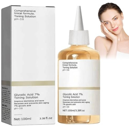 Glycolic Acid Toner, Glykolsäure 7% Toning Solution, Glycolic Acid 7% Toning Resurfacing Solution, GlykolsäUre Peeling 7%-Ige -LöSung, Toner Suitable for Combination and Oily Skin, Porenbehandlung
