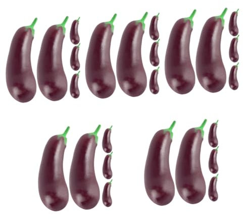 BESTOYARD 25pcs Miniature Eggplants Toy Decorative Model for Dollhouse Boys and Girls Diy Realistic Vegetable Toy for Playroom Classroom Learning Activity