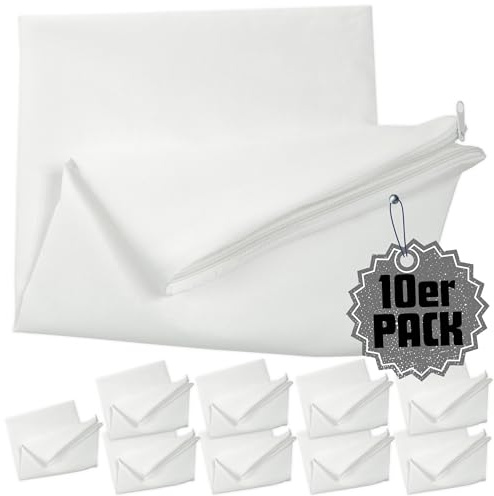 Qooltex Kissen Inlett ohne Füllung 40x40 cm 10er Pack Set 100% Baumwolle | Kopfkissen Inlett leer 10er Pack, Individuell befüllbar, Innenkissen, Kissenbezug, für Dekokissen, Sofakissen, Bettkissen