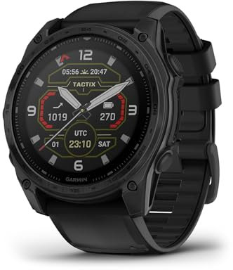 Garmin tactix® 8 51mm, Solar Charged Display, Elite, Premium Tactical GPS Smartwatch, Includes Applied Ballistics Elite™ Solver, Titanium Bezel, Sapphire Lens, 40-Meter Dive Rating