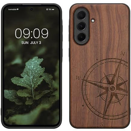 kwmobile Housse Compatible avec Samsung Galaxy A36 5G Coque - Étui de Protection Rigide Antichoc avec Cadre en TPU - Brun foncé