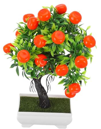 Gatuida Künstlicher Orangenbaum Bonsai Aus Kunststoff Realistische Stück Orangen Pflanze Im Topf Für Wohn Und Bürodekoration Pflegefrei Naturgetreu Und Langlebig