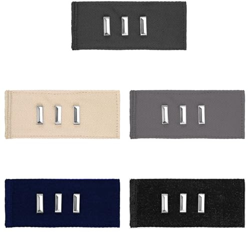 Yuomeaz 5 pièces Extension de taille de pantalon, Extension de pantalon réglable pour la grossesse, Prolongation de bouton de pantalon avec crochet métallique pour jeans, jupes, pantalon de grossesse