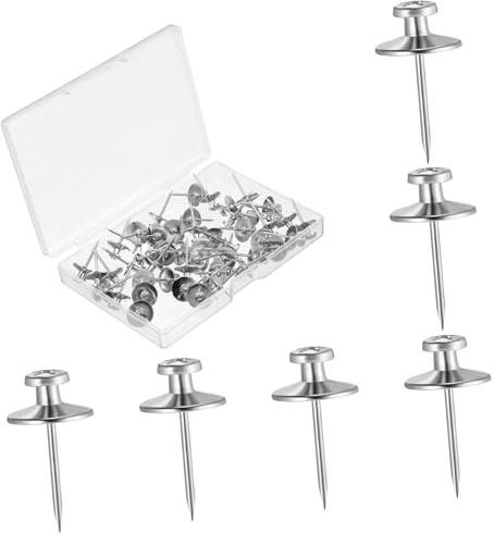 DIYEAH 50piezas Paquete De Clavos De Doble Punta Para Decoración y Fijación De Cuadros y Textiles