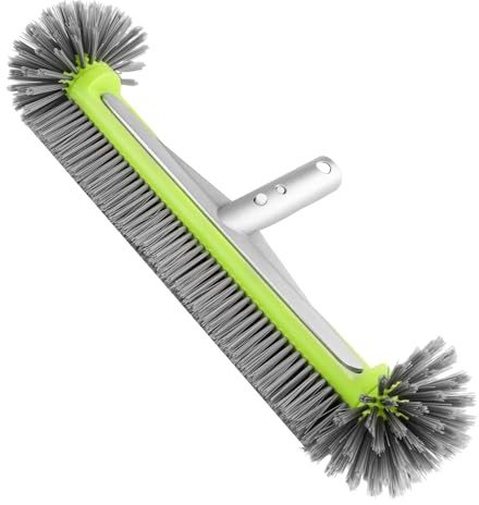 Zosenyer Brosse de Piscine, 45cm Balai Piscine avec EZ Clips, Tête de Nettoyeur de Piscinen Détachable Poignée en Aluminium, Poils hémisphériques Nettoie Les Murs, Carrelage et Sols sans Effort
