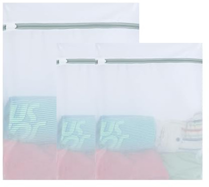 Lot de 3 sacs à linge délicats en maille, Petit filet à linge pour linge délicat, Sac à linge Réutilisables pour Vêtements, pour Manteau Drap de Lit, Lingerie Sac à linge
