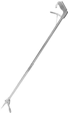ROMISBABA Herramienta Plegable de Acero Inoxidable para Recoger Objetos Ayudante de Agarre para Personas Mayores Pinzas Multifunción para Suelos y Basura Diseño Compacto y Resistente