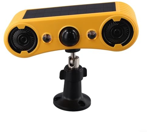 Niceminiwall Détecteur de mouvement solaire avec 13 sons dissuasifs pour animaux et lumières clignotantes rouges et bleues, étanchéité IP55, pour une utilisation en intérieur et en extérieur dans les