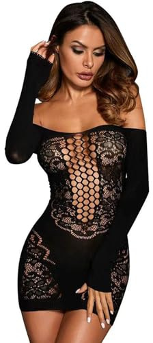 OXDOHUE Conjunto de lencería para mujer, una pieza hueca divertida perspectiva, lencería sexy para mujer, malla sexy, bordado de tres puntos, ropa interior para mujer, ropa interior