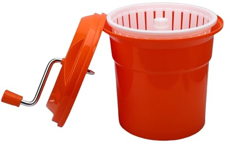 Asixxsix Centrifuga per Insalata, Centrifuga per Colino per Frutta e Verdura di Grande capacità da 12 Litri, Lavaverdure Manuale con sistemas Frenante, Casa Commerciale per Lavare