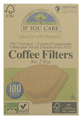 If You Care | Coffee Filters No.2 - Small Unbleached | 2 x 100s