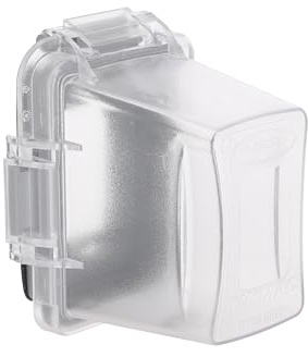 TayMac MM720C Bell 1-Gang Non-Metallic Weatherproof In-Use Deep Cover, Clear